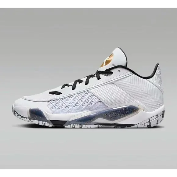 NEW Nike Air Jordan XXXVIII 38 Low White Black Gold FD2326-107 Men’s Size 14